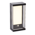 Applique Solare Alluminio Nero Policarbonato Bianco Led 2W 3000K Verticale