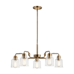 Lampadario Contemporaneo Aivian Acciaio Ottone Anticato 5 Luci E27