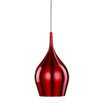 Lampadario Contemporaneo Vibrante Alluminio Rosso 12 Luci E14