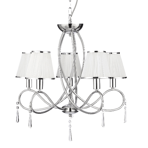 Lampadario Contemporaneo SemplicitÃ  Acciaio Cromo Vetro 5 Luci E14