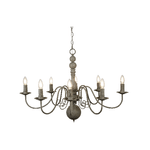 Lampadario Contemporaneo Greythorne Acciaio Grigio 8 Luci E14