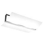 Plafoniera Contemporanea Wood Met. Foglia Argento Vetro Bianco 2 Luci E27 53Cm