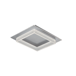 Exclusive Light Plafoniera Contemporanea Square Metallo Grigio Perla Led 28W