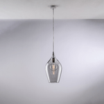 Lampadario Contemporaneo Ares Grigio FumÃ¨ 1 Luce E27