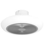 Eglo Plafoniere Ventilatore Sayulita Abs Bianco-Grigio Diff Acrilico Bianco Led