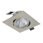 Eglo Faretto Ad Incasso Moderno Saliceto Alluminio Nichel Satinato Led 6W 2700K