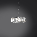 Linea Zero Sospensione Moderna 1 Luce Flat In Polilux Silver D60 Made In Italy