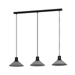 Eglo Lampadario Industrial Abreosa 3 Luci Metallo Nero E Grigio