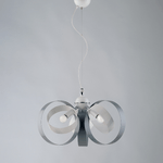 Be Light Lampadario Moderno 3 Luci Cerchi Ferro Bianco e Grigio Serie Bolla