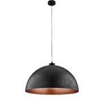 Be Light Sospensione Industrial 1 Luce Marcus In Ferro Laccato Nero E Rame Diam 50