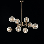 Sospensione Design Moderno Contemporaneo Oro Lucido Con Vetri 8 Luci Ikarus