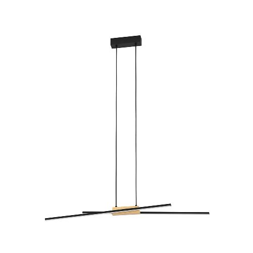 Lampadario-Moderno-Panagria-Led-Alluminio-Rivestito-In-Legno-Nero-E-Marrone