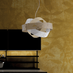 Be Light Lampadario Moderno 2 Luci Fasce Metallo Laccate Bianco e Tortora Serie Rete