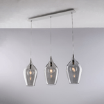 Lampadario Binario Contemporaneo Ares Grigio FumÃ¨ 3 Luci E27