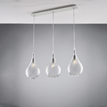 Lampadario Binario Moderno Pluvia Trasparente 3 Luci E27