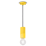 Sospensione Media Vintage DecÃ² Pi Ceramica Giallo Limone 1 Luce E27