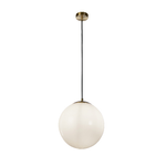 Sospensione Contemporanea Atomo 2 Acciaio Ottone Vetro 1 Luce E27 D25Cm