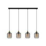 Eglo Lampadario Moderno Chisle 4 Luci Acciaio Nero