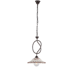 Sospensione Country Chic Bistrot 1 Luce Ruggine Con Ceramica Vietrese