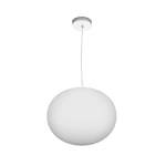 Sospensione Contemporanea Soft Metallo Cromo Vetro Acidato Opaco 1 Luce E27 35Cm