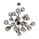 Maytoni Lampadario Contemporaneo Dallas Metallo Nero 24 Luci Diffusori Vetro Specchiato