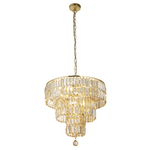 Lampadario Classico Impero Acciaio Ottone Vetro 5 Luci E14