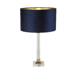 Lampada Da Scrivania Scarborough Cristallo Velluto Blu 1 Luce E27