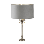 Lampada Da Scrivania Contemporanea Palma Ottone Velluto Grigio 1 Luce E27