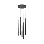 Lampadario A Sospensione Moderno Cascade Alluminio Nero 5 Luci Led 30W