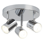 Plafoniera Contemporanea Rollo Acciaio Cromo Vetro Trasparente Led 11,5W 3000K