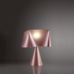 Lampada Da Tavolo A Cono 1 Luce Wanda Polilux Rosa Metallico D30 Made In Italy