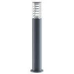 Lampada Da Terra Moderna Per Esterno Alluminio Grigio 1 Luce E27 60W Ip54