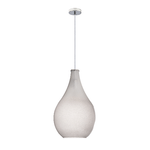 Sospensione Contemporanea Drop Metallo Cromo Vetro Grigio 1 Luce E14 D.26Cm