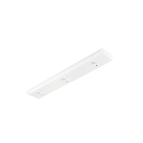 Rosone Rettangolare Multicavo Metallo Bianco Opaco 3 Fori