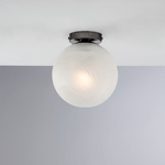 Plafoniera Contemporanea Olaf Cromo Nero 1 Luce E27