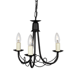 Lampadario Industrial Nordico Minster Acciaio Nero 3 Luci E14