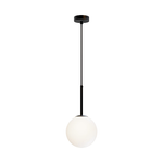 Lampadario Minimal Basic Form Grande In Metallo Nero 1 Luce E Diffusore Bianco