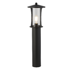 Lampione Rustico-Country Pagoda Alluminio Nero Vetro Trasparente 1 Luce E27