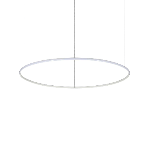 Sospensione Moderna Hulahoop Alluminio-Plastiche Bianco 1 Luce 46W 3000K D100Cm