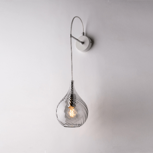 Applique Moderna Pluvia Metallo Grigio FumÃ¨ 1 Luce E14