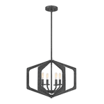 Lampadario Industrial Nordico Vanguard Acciaio Nero Antico 4 Luci E14