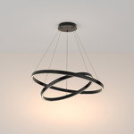 Maytoni Lampadario A Sospensione Moderno Rim Alluminio Nero 2 Luci Led 88W