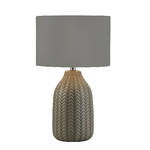 Lampada Da Scrivania Fondamentale Acciaio Grigio Ceramica Bianco 1 Luce E14