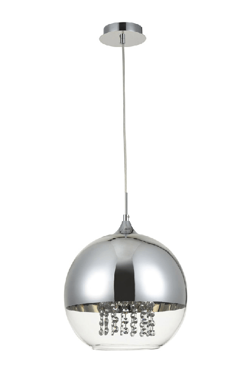 Lampadario-Contemporaneo-Fermi-Metallo-Nichel-1-Luce-Diffusori-Vetro-Trasparente