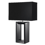 Lampada Da Scrivania Contemporaneo Mirror Vetro Nero Tessuto 1 Luce E27