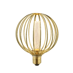 Lampadina Contemporanea Globo Acciaio Oro Vetro 1 Luce E27 3,5W 1800K