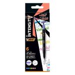 BIC Intensity Dual Tip evidenziatore 6 pz Punta sottile/smussata Blu, Verde, Pesca, Rosa, Viola, Giallo