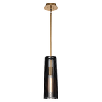 Sospensione Contemporanea Linara Acciaio Nero Ottone Naturale Ottone 1 Luce E27