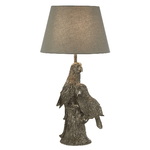 Lampada Da Scrivania Parrot Legno Argento Policarbonato Grigio 1 Luce E27