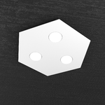 Plafoniera Moderna Esagonale Hexagon Metallo Bianco 3 Luci Led 12X3W